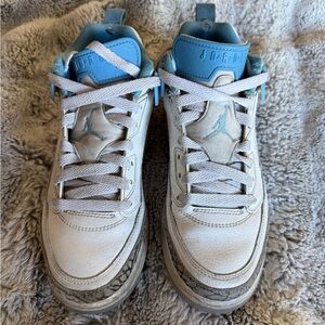 Air Jordan Spizike Kids White & Light Blue Retro Sneakers